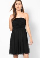 Only Black Colored Solid Skater Dress