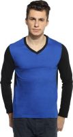 Pepperclub Solid Men's V-neck Blue, Black T-Shirt Pepperclub Solid Men's V-neck Blue, Black T-Shirt
