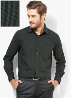 Peter England Black Checks Regular Fit Formal Shirt