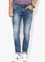 Peter England Blue Mid Rise Slim Fit Jeans