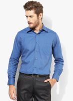 Peter England Blue Solid Regular Fit Formal Shirt