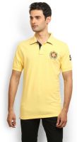 Police Solid Men's Polo Neck Yellow T-Shirt