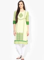 Rangmanch By Pantaloons Green Printed Kurtas