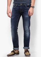 Rookies Washed Blue Slim Fit Jeans