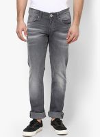 Rookies Washed Grey Slim Fit Jeans