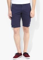 Sisley Navy Blue Solid Shorts