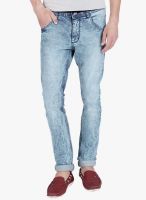 Slub Washed Light Blue Skinny Fit Jeans