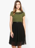 Soie Green Skater Dress