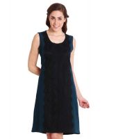 Soie Turquoise Polyester A Line Dress
