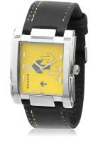 Sonata Nd7946Sl01 Black/Yellow Analog Watch