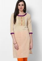 Span Cotton Beige Kurti