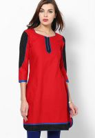 Span Cotton Red Kurti