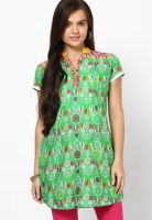 Span Green Embroidered Kurta