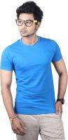 Spur Solid Men's Round Neck Blue T-Shirt