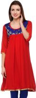 Sukuma Casual, Festive, Party Solid Women's Kurti(Red, Blue)