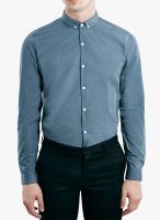 TOPMAN Blue Solid Slim Fit Formal Shirt