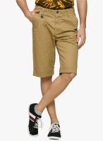 Teemper Solid Khaki Shorts