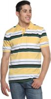 Tempt Striped Men's Polo Neck Yellow T-Shirt