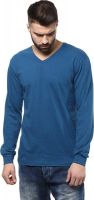 Unisopent Designs Solid Men's V-neck Dark Blue T-Shirt