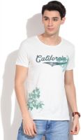 United Colors of Benetton Printed Men's Round Neck White T-Shirt