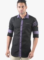 Vintage Black Slim Fit Casual Shirt