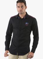 Vintage Black Slim Fit Casual Shirt