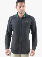 Vintage Black Slim Fit Casual Shirt
