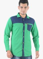 Vintage Green Linen Slim Fit Casual Shirt