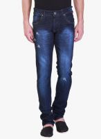 Vintage Navy Blue Low Rise Slim Fit Jeans