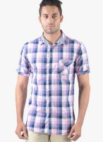 Vintage Pink Check Slim Fit Casual Shirt