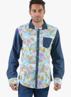 Vintage Pink Printed Slim Fit Casual Shirt