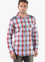 Vintage Red Check Slim Fit Casual Shirt