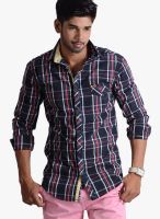 Vintage Red Check Slim Fit Casual Shirt