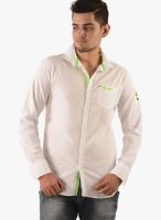 Vintage White Linen Slim Fit Casual Shirt