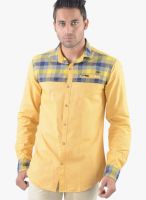Vintage Yellow Slim Fit Casual Shirt