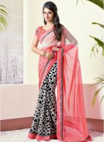 Vishal Peach Embroidered Saree