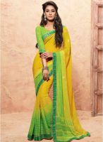 Vishal Yellow Embroidered Saree