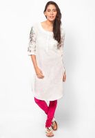 W White Solid Kurtis