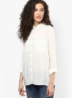 s.Oliver White Solid Shirt