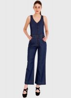 109F Blue Solid Jumpsuit