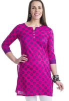 @499 Fuchsia Printed Kurtis