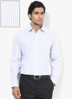 Arrow Light Blue Checked Regular Fit Formal Shirt