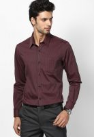 Arrow Maroon Striped Slim Fit Formal Shirt