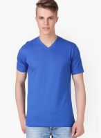 Aventura Outfitters Blue Solid V Neck T-Shirt