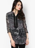 Ayaany Black Polyester Kurti