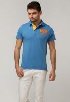 Basics Blue Solid Polo T-Shirts