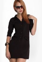 Belle Fille Brown Colored Solid Bodycon Dress