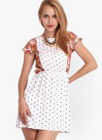 Belle Fille White Colored Printed Skater Dress