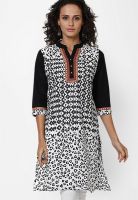 Bitterlime Black Printed Kurtis