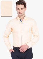 Black Coffee Yellow Solid Slim Fit Formal Shirt